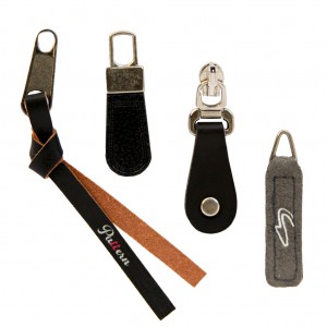 Custom leather zipper pulls for brands